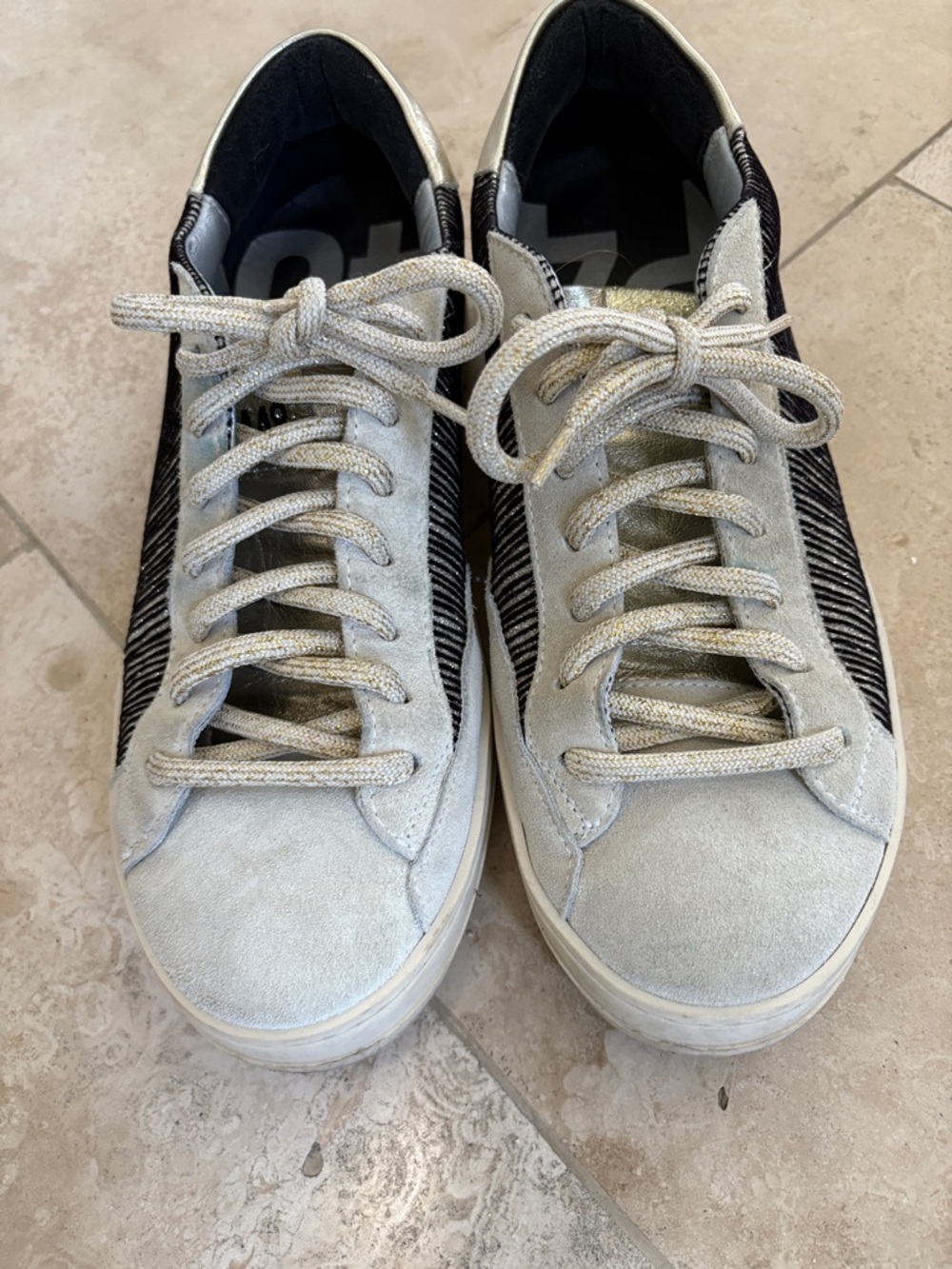 P448 Women’s Low-Top Sneakers in Beige and Black - Picture 5 of 5